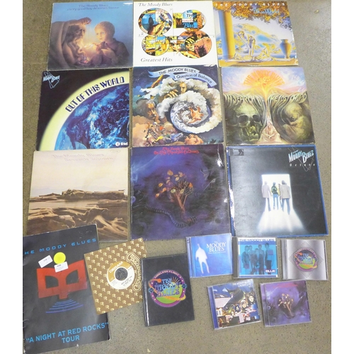 698 - A collection of eleven Moody Blues LP records, a 12