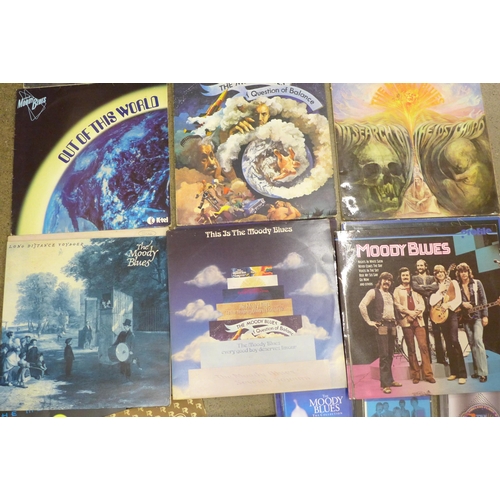 698 - A collection of eleven Moody Blues LP records, a 12