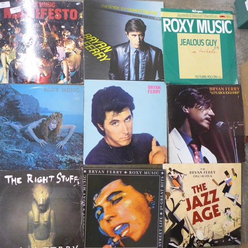 703 - A collection of nineteen Roxy Music and Bryan Ferry LP records and 12