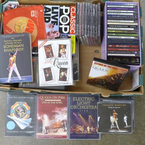 705 - ELO CDs, mixed LP records including Bryan Ferry, Dire Straits, UB40, Moody Blues, Queen, plus Queen ... 