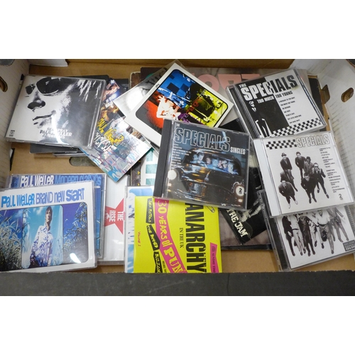 708 - 1970s/80s alternative music LP records and CDs, The Clash, Specials, The Jam, The Damned, Madness, P... 