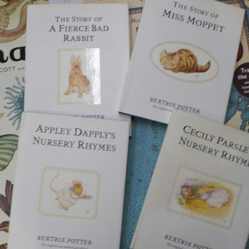 713 - Two children's book sets; Beatrix Potter Peter Rabbit and Friends and RSPCA, two hardback books, Map... 