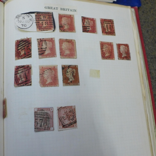 714 - Stamps; a box of stamps, covers, etc., loose and in albums