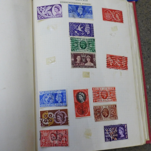 714 - Stamps; a box of stamps, covers, etc., loose and in albums