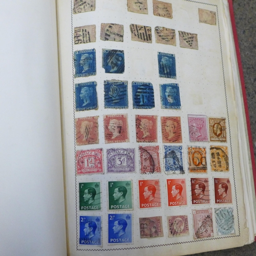 714 - Stamps; a box of stamps, covers, etc., loose and in albums