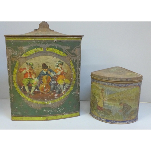 718 - A John Player wedge shaped Countrylife tobacco tin and four other tins