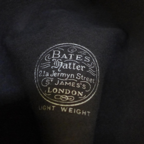 726 - Two gentleman's fedora hats; Bates, St. James' London and Scott & Co. Piccadilly