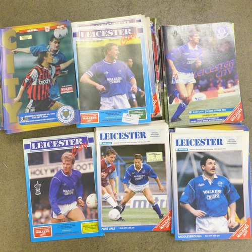 728 - A collection of Leicester City FC programmes, dating from 1980s onwards