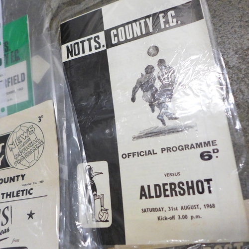 730 - A collection of Notts County FC ephemera including newspaper cuttings, a Tommy Lawton annual and a c... 