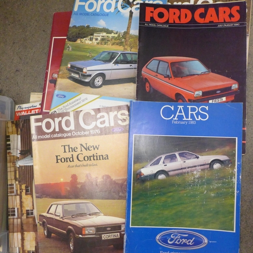 739 - Car brochures, booklets and stickers, 1960s and 1970s