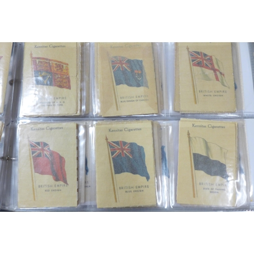 745 - Three albums of cigarette cards and silks including John Players, Ogdens, Kensitas, Gallaher and oth... 