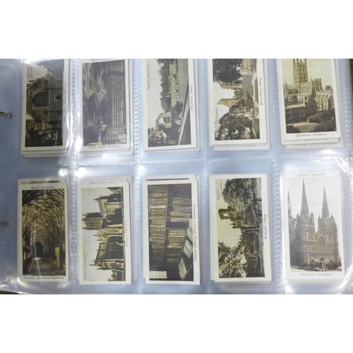 745 - Three albums of cigarette cards and silks including John Players, Ogdens, Kensitas, Gallaher and oth... 