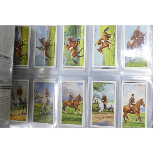 745 - Three albums of cigarette cards and silks including John Players, Ogdens, Kensitas, Gallaher and oth... 