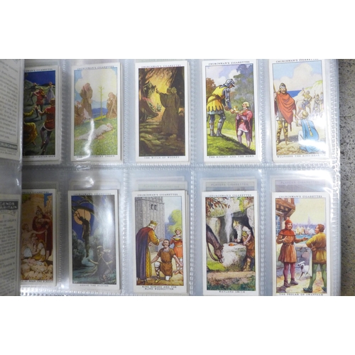 745 - Three albums of cigarette cards and silks including John Players, Ogdens, Kensitas, Gallaher and oth... 