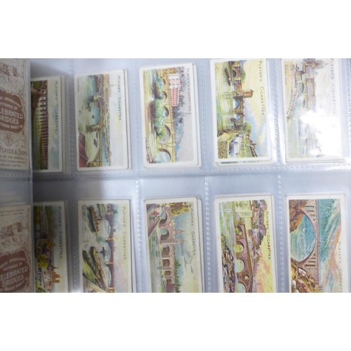 745 - Three albums of cigarette cards and silks including John Players, Ogdens, Kensitas, Gallaher and oth... 