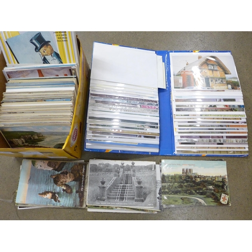 748 - Postcards; a box of postcards, vintage to modern