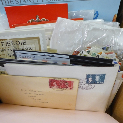 748A - Stamps; a box of stamps, covers, etc.