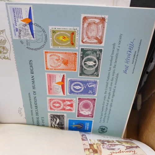 748A - Stamps; a box of stamps, covers, etc.