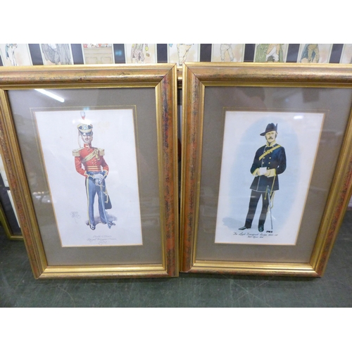 752 - A box of mixed postcards, two albums of cigarette cards and photographs, framed prints of soldiers a... 