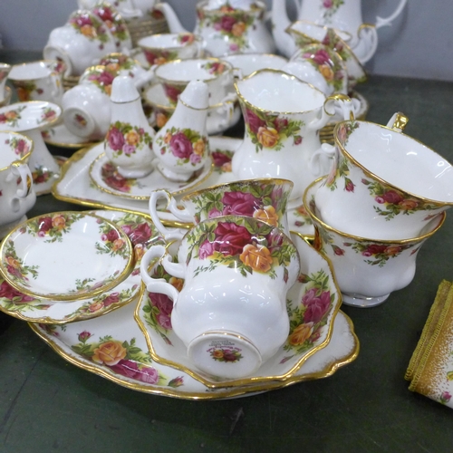 753 - A collection of Royal Albert Old Country Roses tea and coffee wares (coffee pot and milk jug a/f) **... 