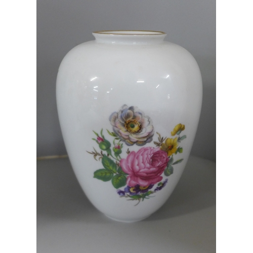 757E - Three decorative vases and a fruit bowl, one Weimar Germany and Brooks and Bentley