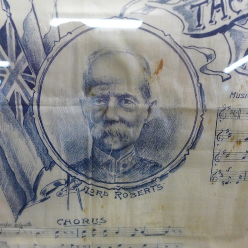 759 - A silk handkerchief from the Boer War, framed