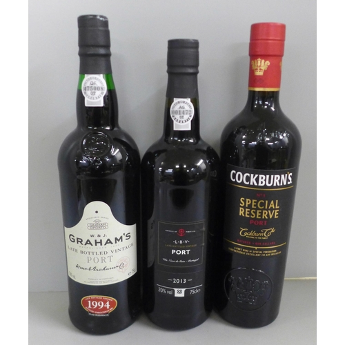 764 - Three bottles of Port including Graham's and Cockburn's **PLEASE NOTE THIS LOT IS NOT ELIGIBLE FOR I... 