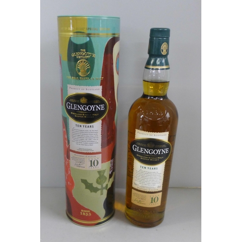 770 - A bottle of Glengoyne Highland Single Malt Scotch Whisky in tin container