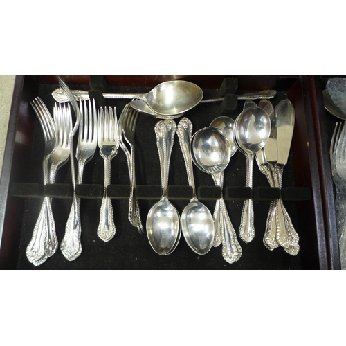 777 - Two canteens of Sheffield plate cutlery