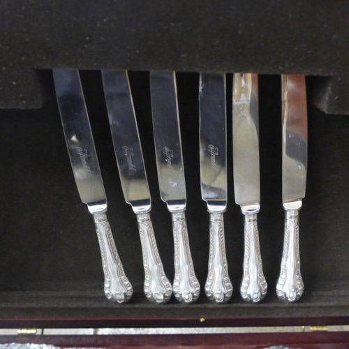 777 - Two canteens of Sheffield plate cutlery