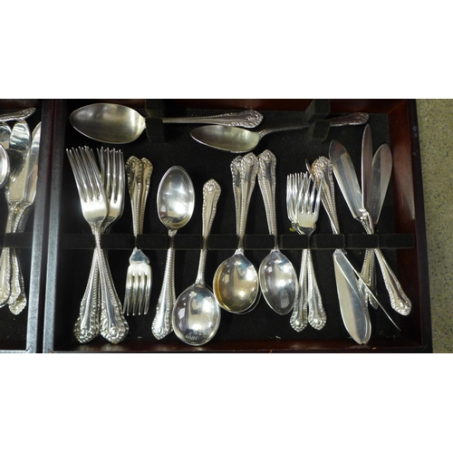 777 - Two canteens of Sheffield plate cutlery