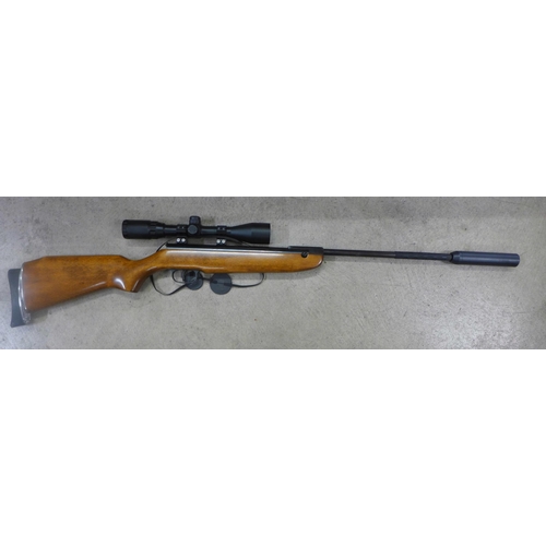 786 - A Weihrauch HW30 .177 calibre air rifle, with scope and silencer