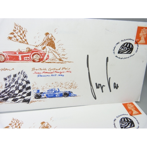 793 - British Grand Prix first day covers, including Eddie Jordan and Damon Hill