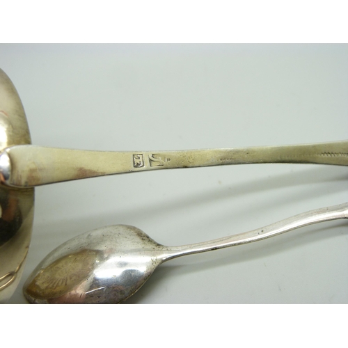 798 - A continental silver ladle and other continental silver, 88g