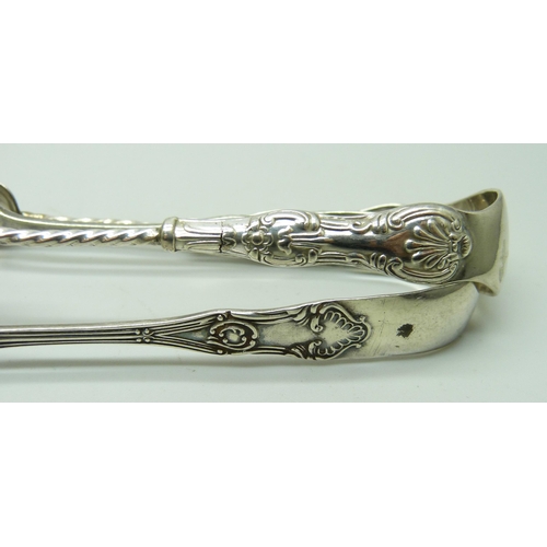 806 - Six pairs of silver sugar tongs, 105g