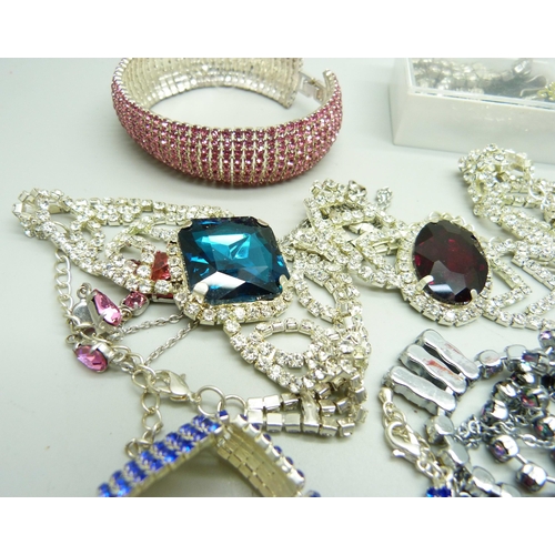 836 - A collection of paste set costume jewellery