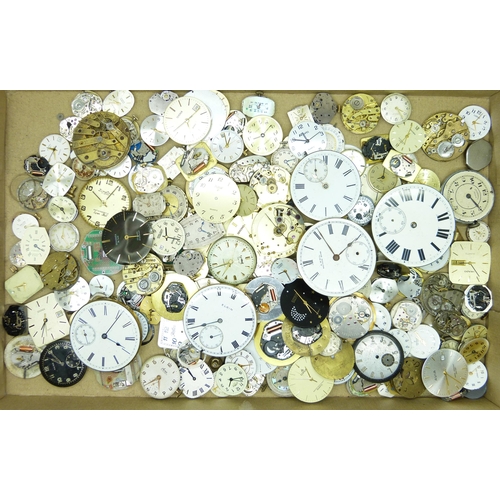 850 - Assorted pocket watch and wristwatch movements including a pocket watch movement signed Cartier, a/f... 