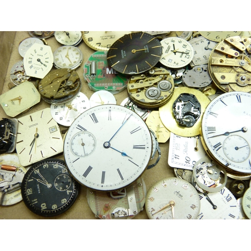 850 - Assorted pocket watch and wristwatch movements including a pocket watch movement signed Cartier, a/f... 