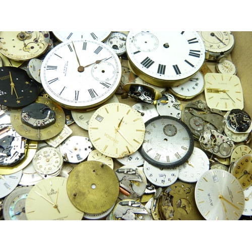 850 - Assorted pocket watch and wristwatch movements including a pocket watch movement signed Cartier, a/f... 