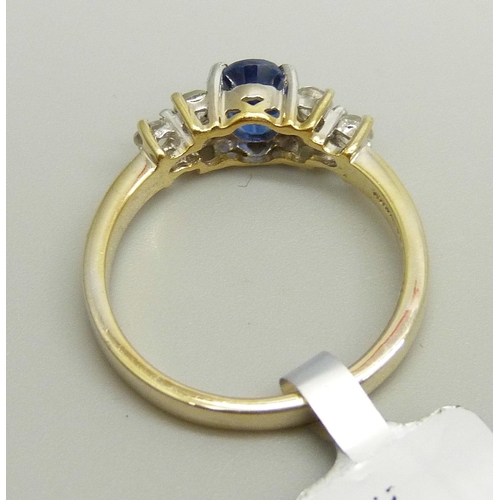 869 - A silver gilt, kyanite and serenite ring, Q