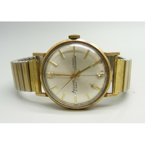 907 - A 9ct gold cased Accurist Automatic wristwatch, 33mm case including crown