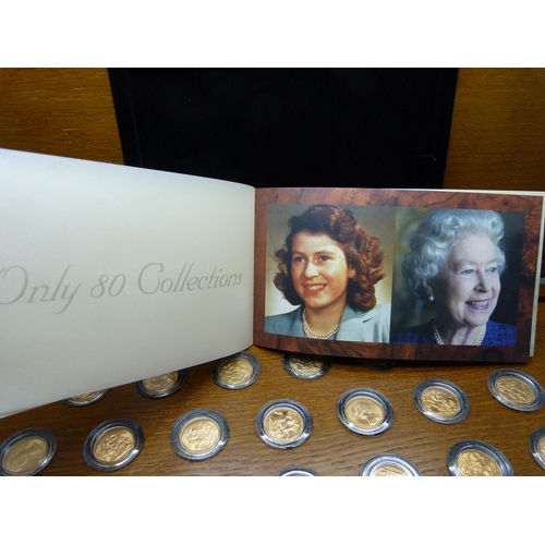 916 - A set of thirty-one full sovereign gold coins, Elizabeth II Eightieth Birthday Sovereign Collection ... 