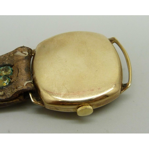 947 - A J.W. Benson gentleman's 9ct gold cased wristwatch with original purchase receipt dated 1961 and bo... 