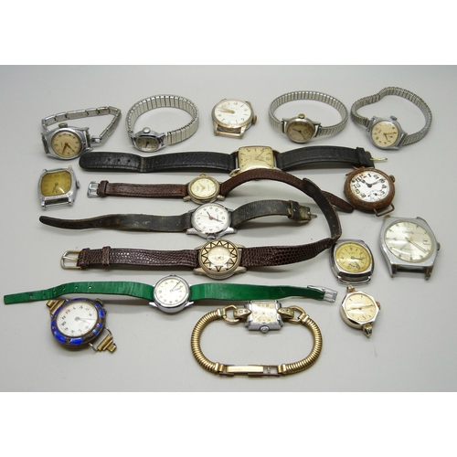 967 - A collection of lady's and gentleman's mechanical wristwatches