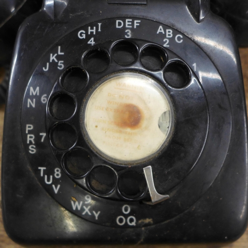 972 - Three Bakelite telephones including a French example