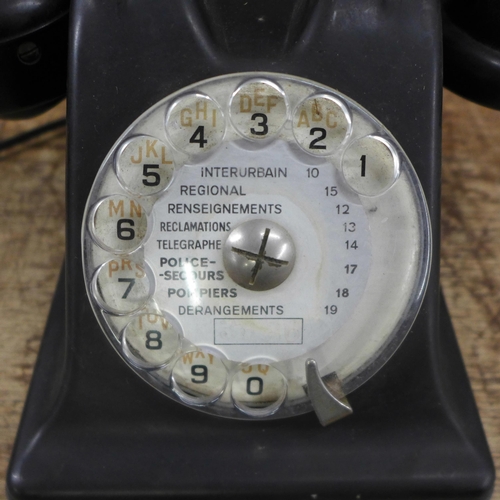 972 - Three Bakelite telephones including a French example