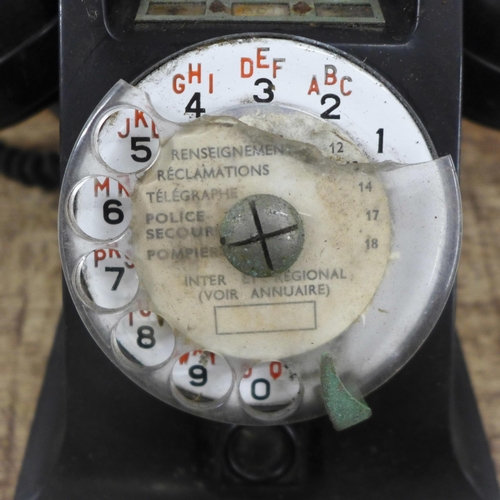 972 - Three Bakelite telephones including a French example