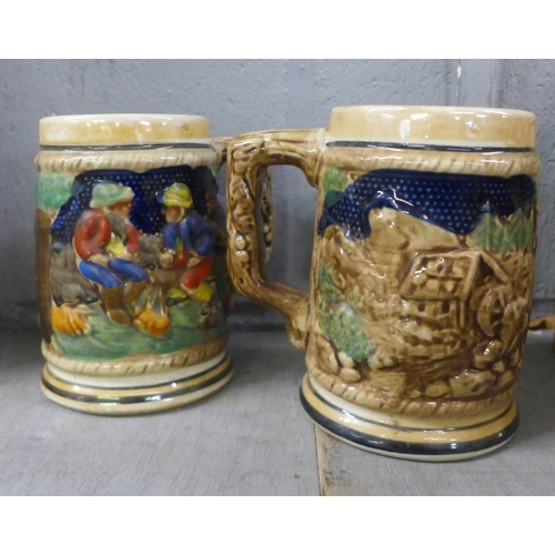 992 - A box of German steins, Toby jugs, character jugs including Beswick **PLEASE NOTE THIS LOT IS NOT EL... 