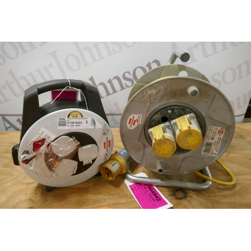 2364 - 4 Brennenstuhl items: a 25m 110v extension reel, a 20m 240v 3-port extension reel, a 3-pin 240v exte... 