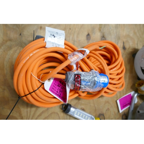 2364 - 4 Brennenstuhl items: a 25m 110v extension reel, a 20m 240v 3-port extension reel, a 3-pin 240v exte... 